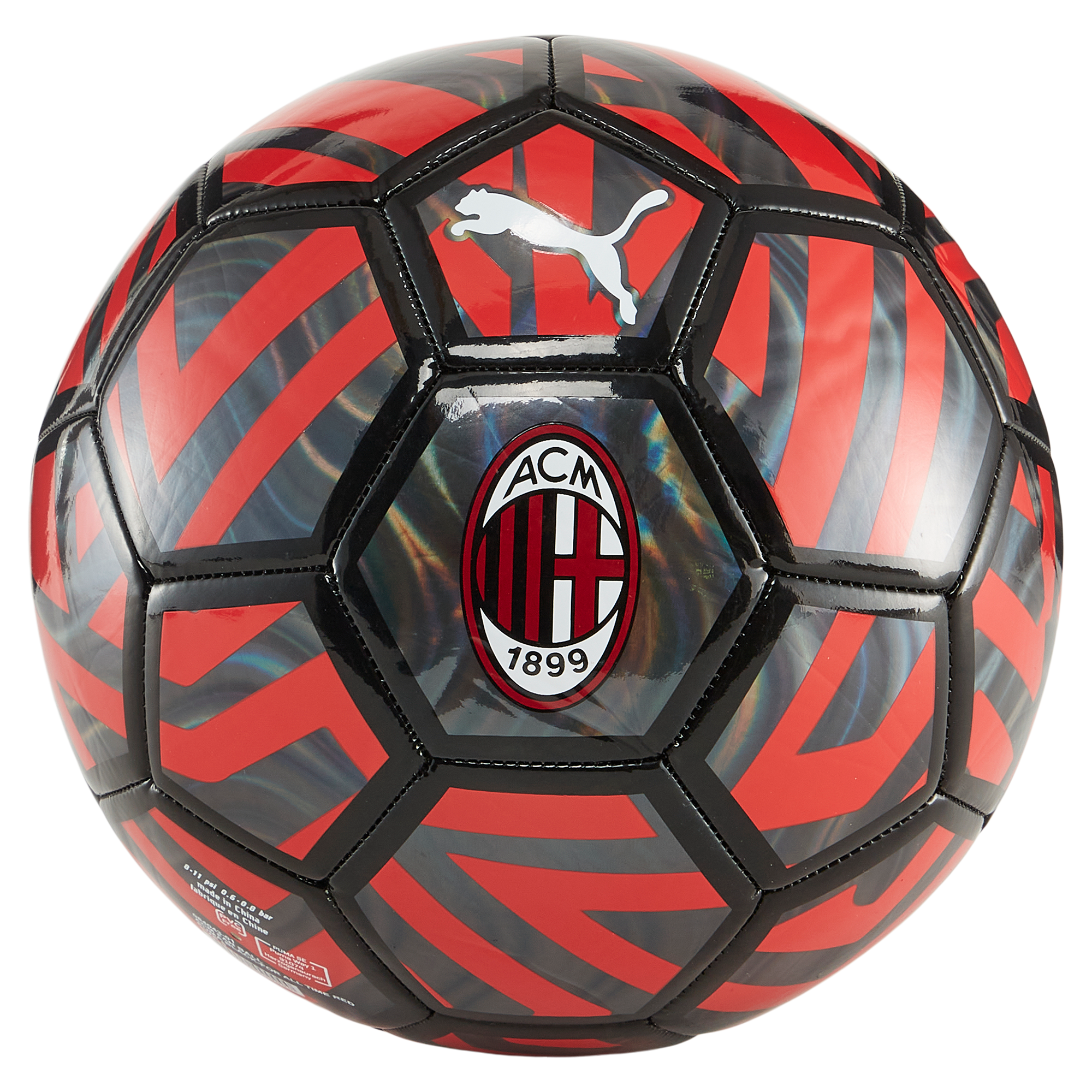 Pallone da calcio rosso e nero con logo Puma AC Milan Fan, Brand, SKU a743500169, Immagine 0